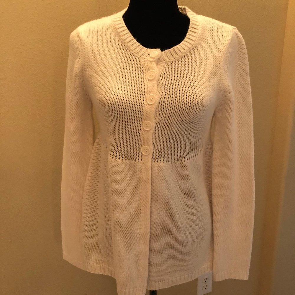 NWT Ivory Button Down Sweater, Size Medium